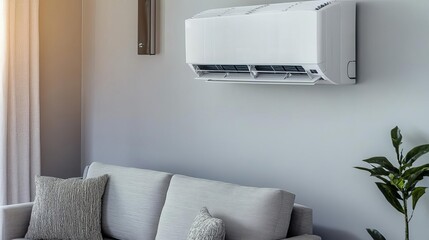 Air conditioner cooling a large, open living space, powerful cooling, home comfort