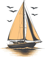 silhouette of a sailing boat