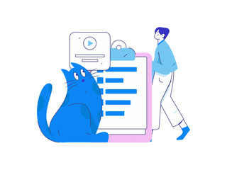 Check-in character flat vector concept operation hand-drawn illustration
