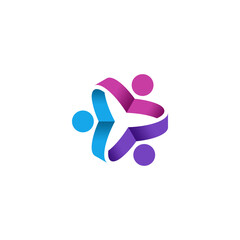 Fototapeta premium Community logo, teamwork logo design