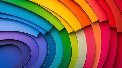 Obraz premium A colorful rainbow with a blue circle in the middle. The rainbow is made up of many different colors, including red, orange, yellow, green, and blue