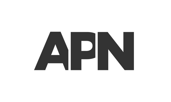 APN logo design template with strong and modern bold text. Initial based vector logotype featuring simple and minimal typography. Trendy company identity.