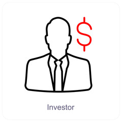 Investor and share market icon concept