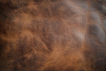 Textured brown leather background with a smooth, mottled appearance and variations in shading, creating a soft and uniform pattern , ai