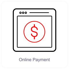Online Payment and online money icon concept