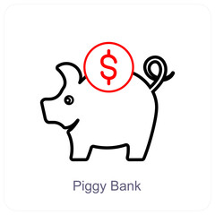 Piggy Bank and save money icon concept