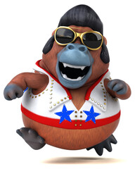 Fun 3D cartoon illustration of a Orang Outan rocker