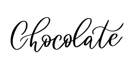 Chocolate vector lettering in script brush stroke style. 