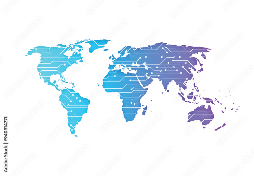 Poster global network connection. world map point and line composition concept of global business. vector i