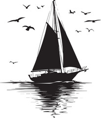 silhouette of a boat