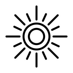 Positivity Rays Vector Line Icon Design