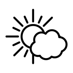 Sunny Perspective Vector Line Icon Design