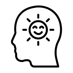 Optimism Rays Vector Line Icon Design