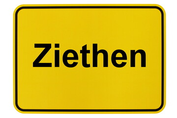 Illustration eines Ortsausgangsschildes der Gemeinde Ziethen in Mecklenburg-Vorpommern