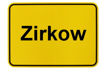 Illustration eines Ortsausgangsschildes der Gemeinde Zirkow in Mecklenburg-Vorpommern