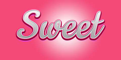 Modern fully editable vector sweet 3d text effect template design.