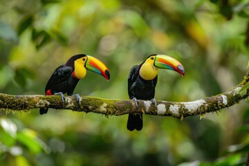 Obraz premium Two Toucans on a Branch
