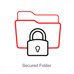 Secured Folder and Folder icon concept