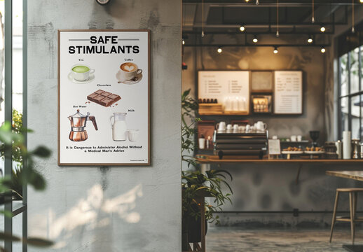 Cafe Poster Mockup With Generative AI