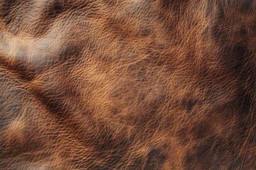 Textured brown leather background with a smooth, mottled appearance and variations in shading, creating a soft and uniform pattern , ai