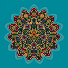 Mandala ornament in gold colors . Vintage decorative floral mandala. Luxury design perfect for wedding invitation, greeting cards