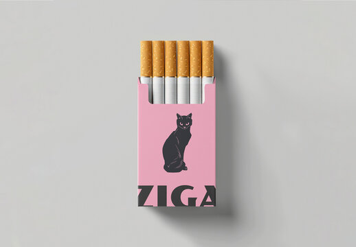 Product Packaging Flatlay Cigarette Packet Mockup With Generative AI