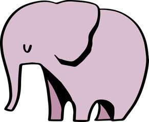 cute cartoon elephant character illustration.