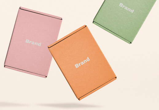 Branding Product Packaging Parcel Boxes Mockup