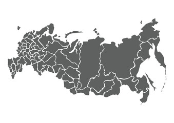 Grey russia map with a modern touch, designed for seamless integration into various projects.