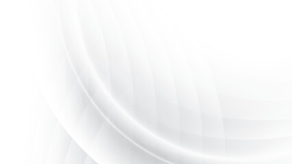 Abstract white and gray color, modern design stripes background with geometric round shape. Vector illustration.	