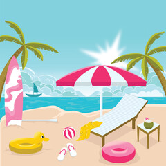 summer atmosphere on the beach