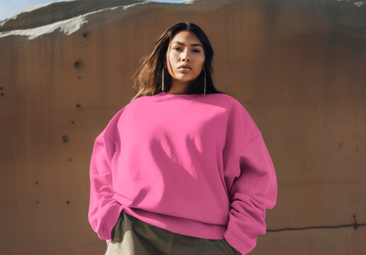 Apparel Plus Size Women Sweater Mockup With Generative AI