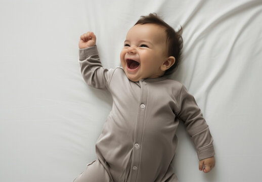 Apparel Flatlay Baby Romper Mockup With Generative AI