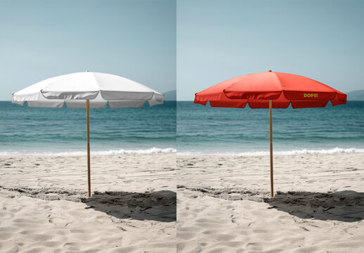 Beach Umbrella Mockup With Generative AI