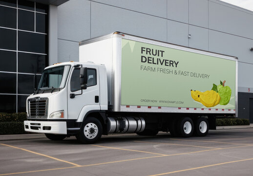 Delivery Truck Mockup With Generative AI