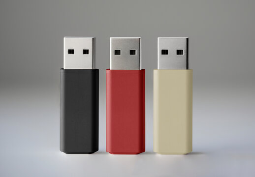 Flash Drives Mockup With Generative AI