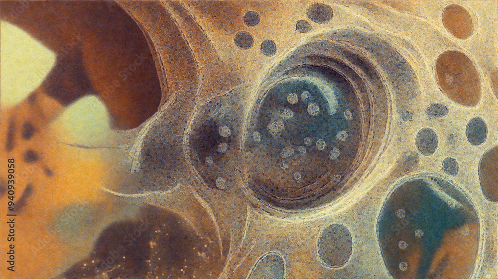Poster abstract mosaic pattern with circular shapes