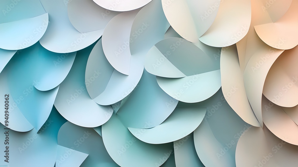 Poster 86. abstract 3d wall art with overlapping circle paper cutouts in a gradient of metallic colors