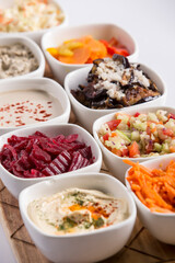 salad bar middle eastern/Arab salads humus tahini salad	