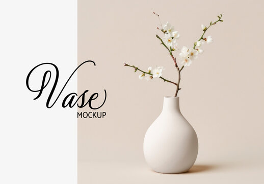 Flower Vase Mockup With Generative AI