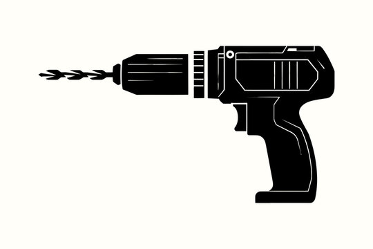 black drill tool on white background clip art preview