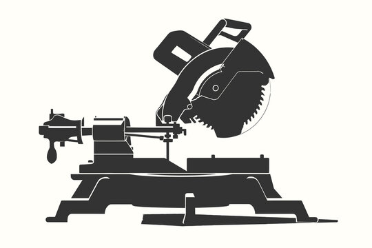 black miter saw silhouette on white background clip art preview