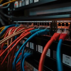 Naklejka premium High-Speed Network Cables for Advanced Technology Connections