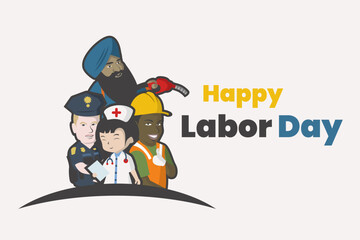 Happy labor day poster illustration