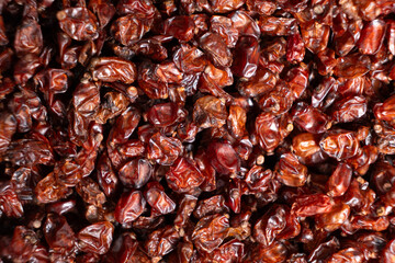 Macro Dried Red Barberry Spice Close-Up.