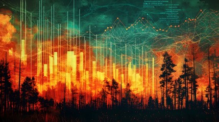 Obraz premium Wildfire Data Analysis: Forest Fire Impact Visualization