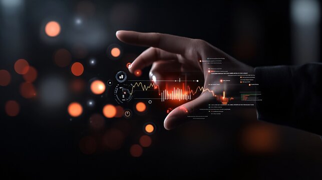 Cutting-Edge Market Research Analytics Unveiling Key Trends and Customer Insights with Digital Interface. Marketing growth planning concept