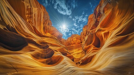 Sunlight Illuminates the Canyon