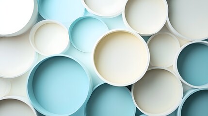 84. Minimalist 3D wall art of clean, geometric circle paper cutouts with soft shadowing