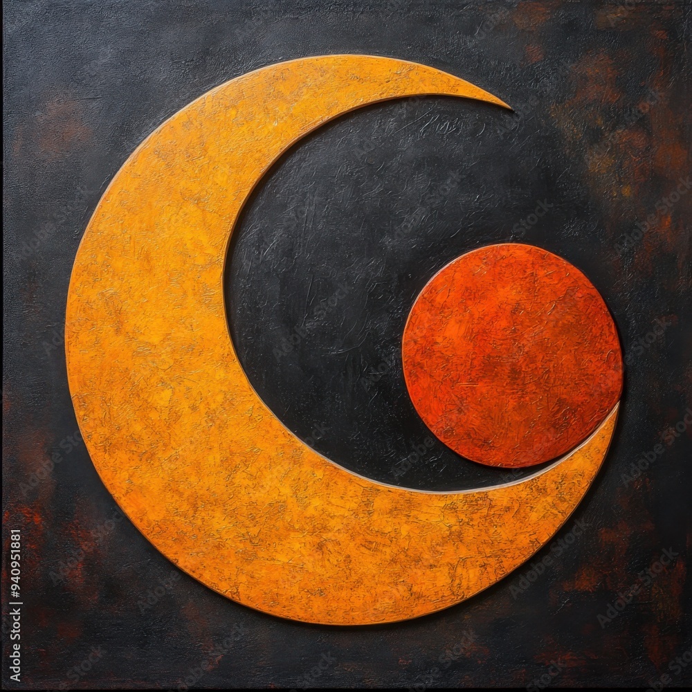 Poster harmonious flow: abstract yin and yang balance in dynamic contrasts
